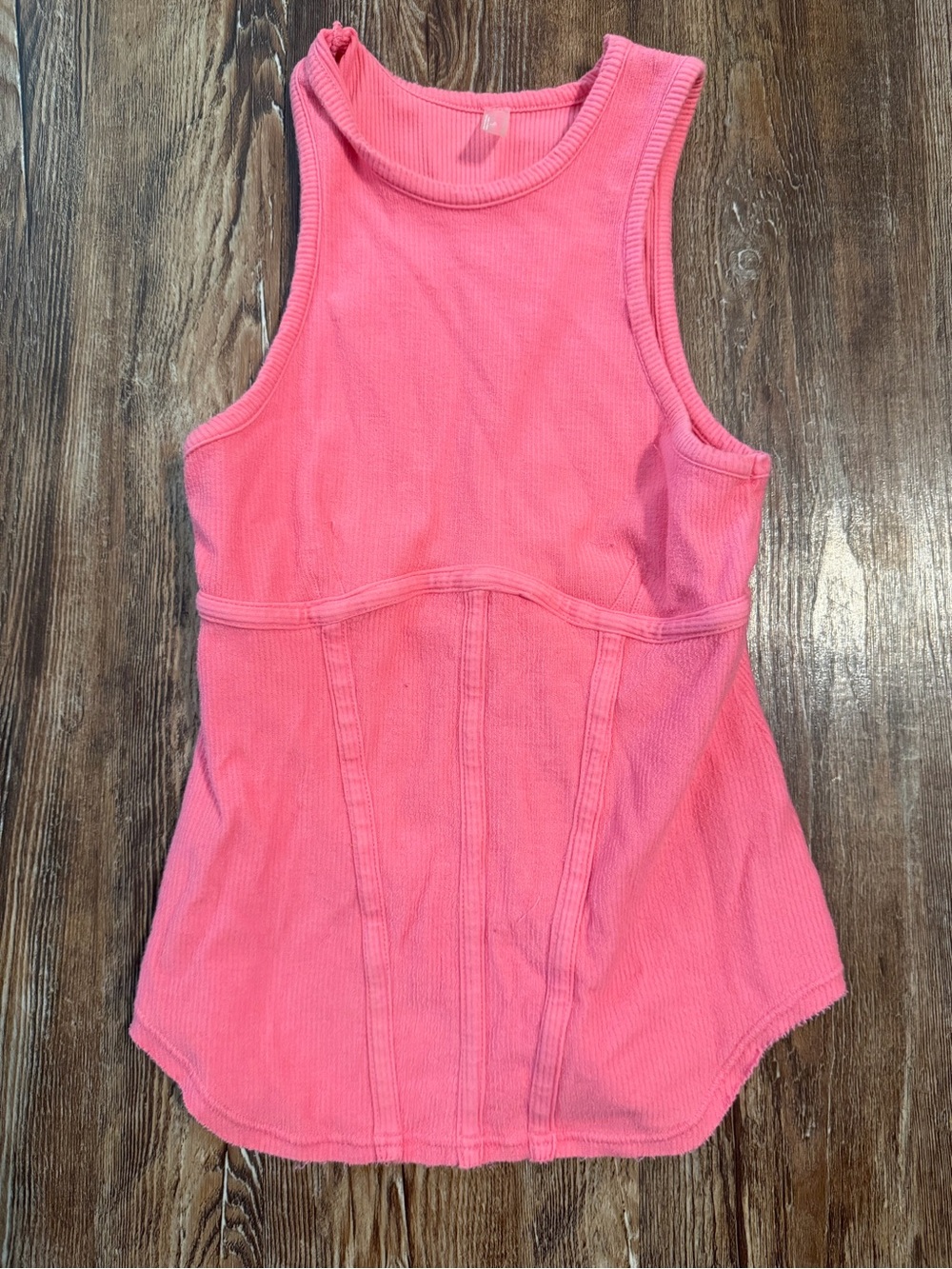 Free People pink ribbed athletic tank top